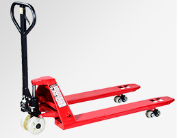 The key to efficient handling is the precise lifting and lowering of the fork of a manual hydraulic transport vehicle