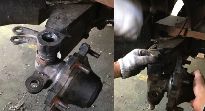 How to replace the broken steering bearing of an electric hydraulic transport vehicle